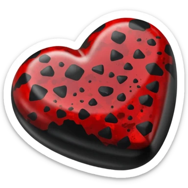  a tumbled glossy shiny black and red Bloodstone sticker