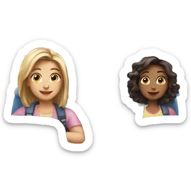 Two girls and one boy in a aircraft sticker