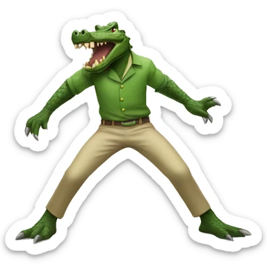 Crocodile whipping tale  sticker