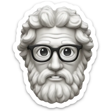 Ancient Greek King Odysseus Statue Face Only, Nerd, Off-white glasses, Off-white Statue, Off-white Eyes, No color sticker