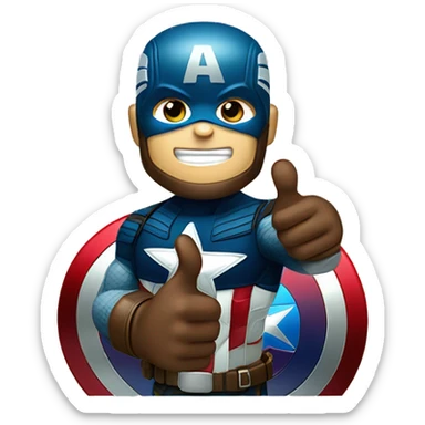 Captain america standing with thumbs up sticker