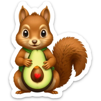 squirrel with a avocado sticker
