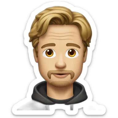 Brad Pitt qui mange un crêpe sticker