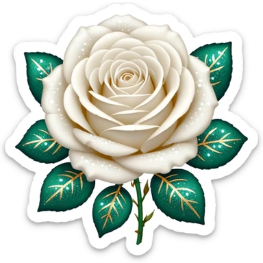 Glitter White Roses sticker