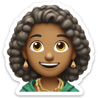 smiling girl outdoors with jewelry eating burrito sticker