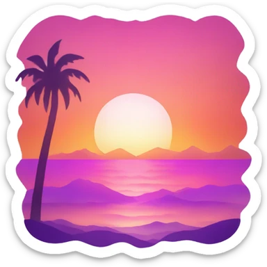 sunset sticker