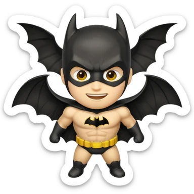 Batman emoji plzz give me wings alsi with this face like sticker