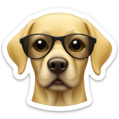 Yellow Labrador wearing sunglasses  sticker