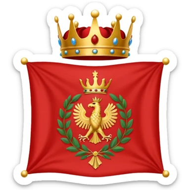 peux tu me générer le drapeau de l'empire romain en mode emoji drapeau basique avec une couronne de l'aurier et avec un texte SPQR au milieux sticker