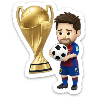 messi con la copa del mundo sticker