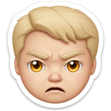 Angry but cute puffed face sticker