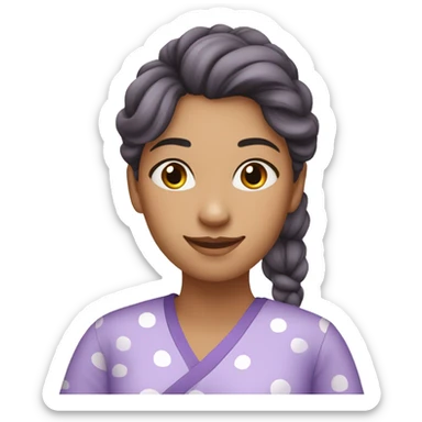 A young woman with lavender kurti white spots saying bye sticker