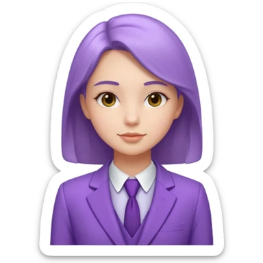 lavender-purple girl Suit, smooth rounded neckline, simple design, glossy surface, plain background. sticker