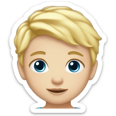 baby with blond hair and blue eyes  sticker