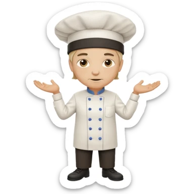 High resolution of   realistic full body chef distorted , no extra hybrid sticker