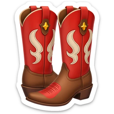 Red and brown cowgirl boots emoji sticker