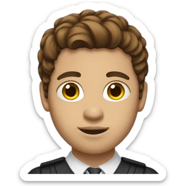 Law student with medium brown hair sticker