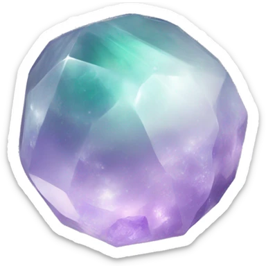 Pastel white fluorite crystal orb sticker