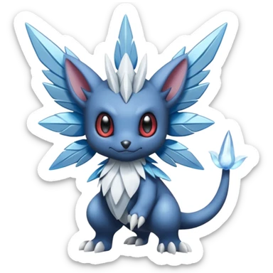 Elemental dark dusky mechanical frosty fairy-like fantasy epic rare Glalie-Sneasel-Togetic-Pokémon-Fakémon-hybrid-creature sticker