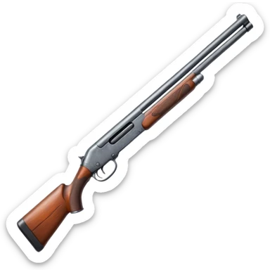 double barrel metal shotgun sticker