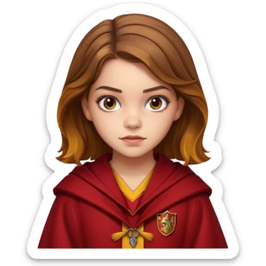 Barbara Palvin as Hermione Granger in her gryffindor robes sticker