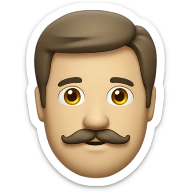 Hombre mayor canoso con bigote grande sticker