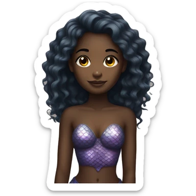 black girl mermaid sticker