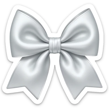 White hair bow sticker