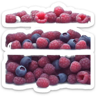 Frozen berries in the freezer  sticker