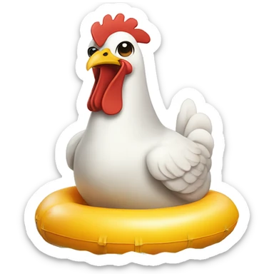 chicken in a floatie sticker