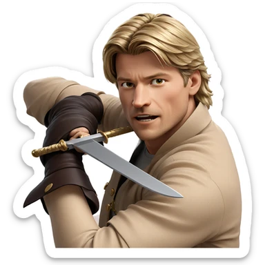 blonde boy with sword sticker