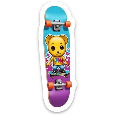 skate board funky sticker