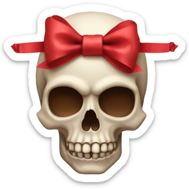 Skull with a bow sticker