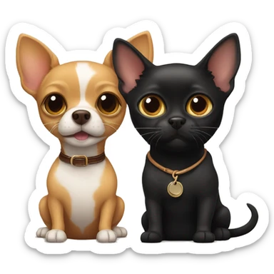 Cinnamon Chihuahua, and Brown, black Scottish cat  sticker