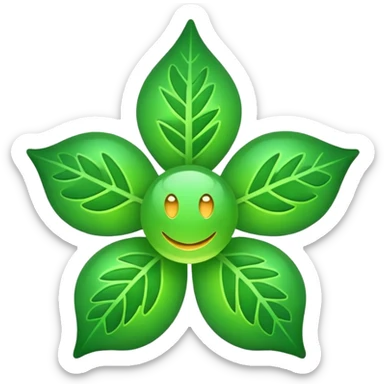 Trebol de 5 hojas emoji black clover sticker