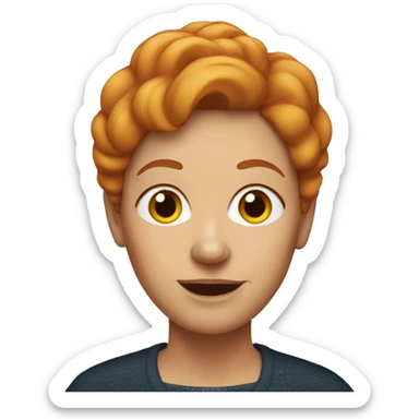 older woman with short ginger hair sticker