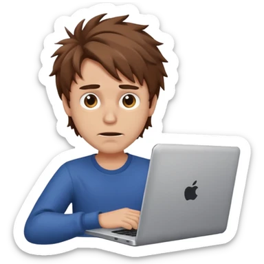 Crazy guy on laptop sticker