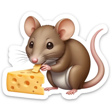 Крыса которая ест сыр sticker