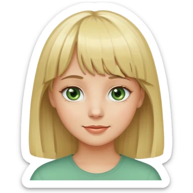 Ragazza bionda con la frangetta con gli occhi verde chiaro sticker