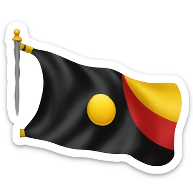 red and black flag with a medium sized yellow circle in the middle  sticker