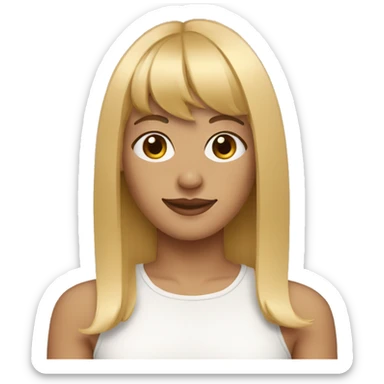 straight-haired blonde woman with bangs sticker