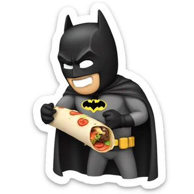 Batman eating burrito sticker