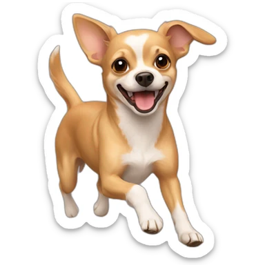 light brown chihuahua terrier mix running sticker