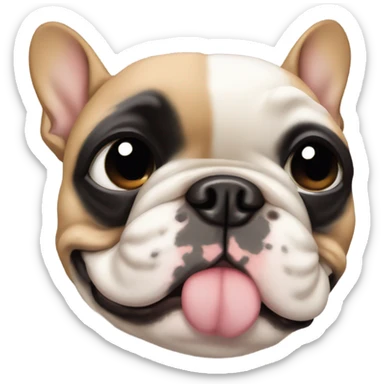 Fawn French bulldog with black face winking eye sticker
