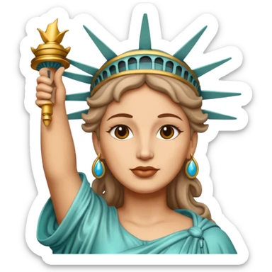 Lady Liberty with light skin sticker