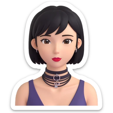 Black goth  Choker sticker