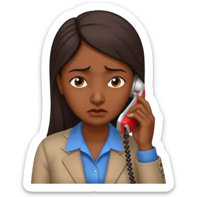 generate an indian female teacher calling. looking upset sticker