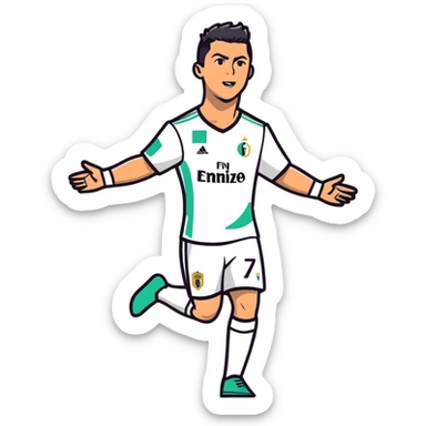 Cristiano Ronaldo celebrating a goal sticker
