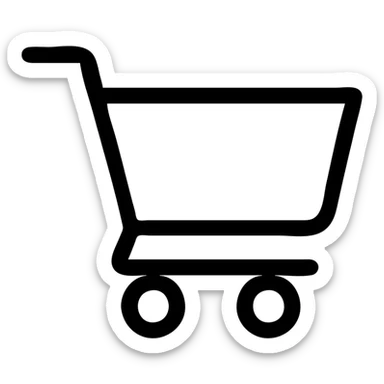 modern outlined simple shopping cart icon, no text sticker