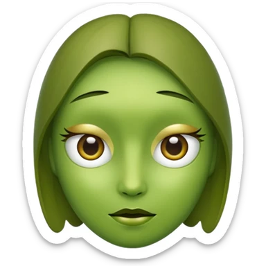olive with face sticker